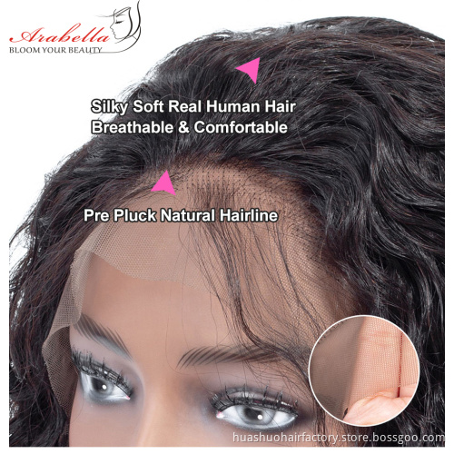 Huashuo Wholesale Swiss Transparent HD Full Lace Glueless Human Hair Lace Frontal Wigs